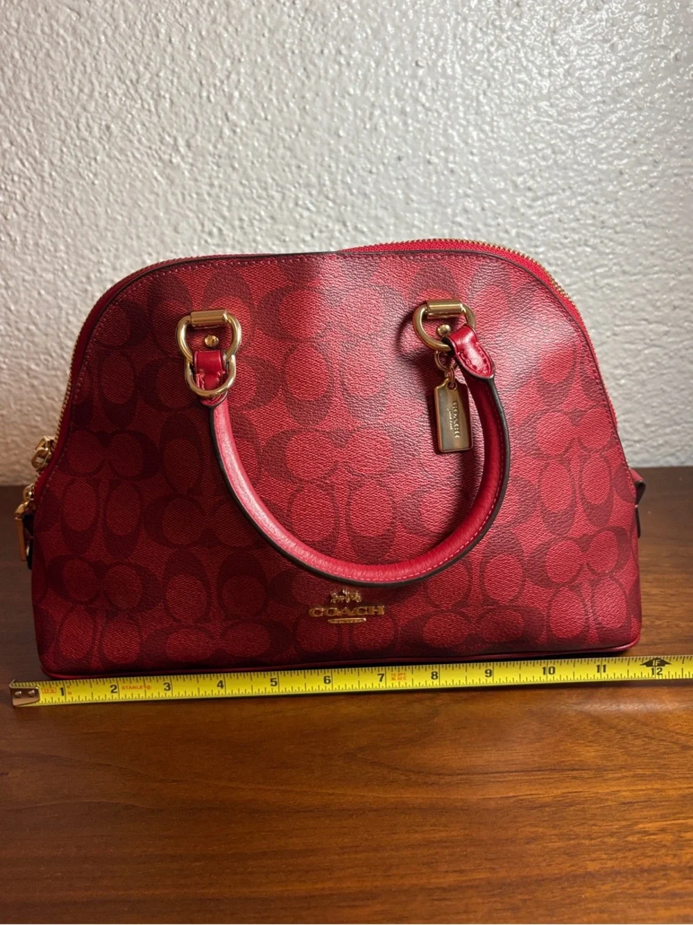 Coach 2558 Katy Satchel In Signature Canvas Red